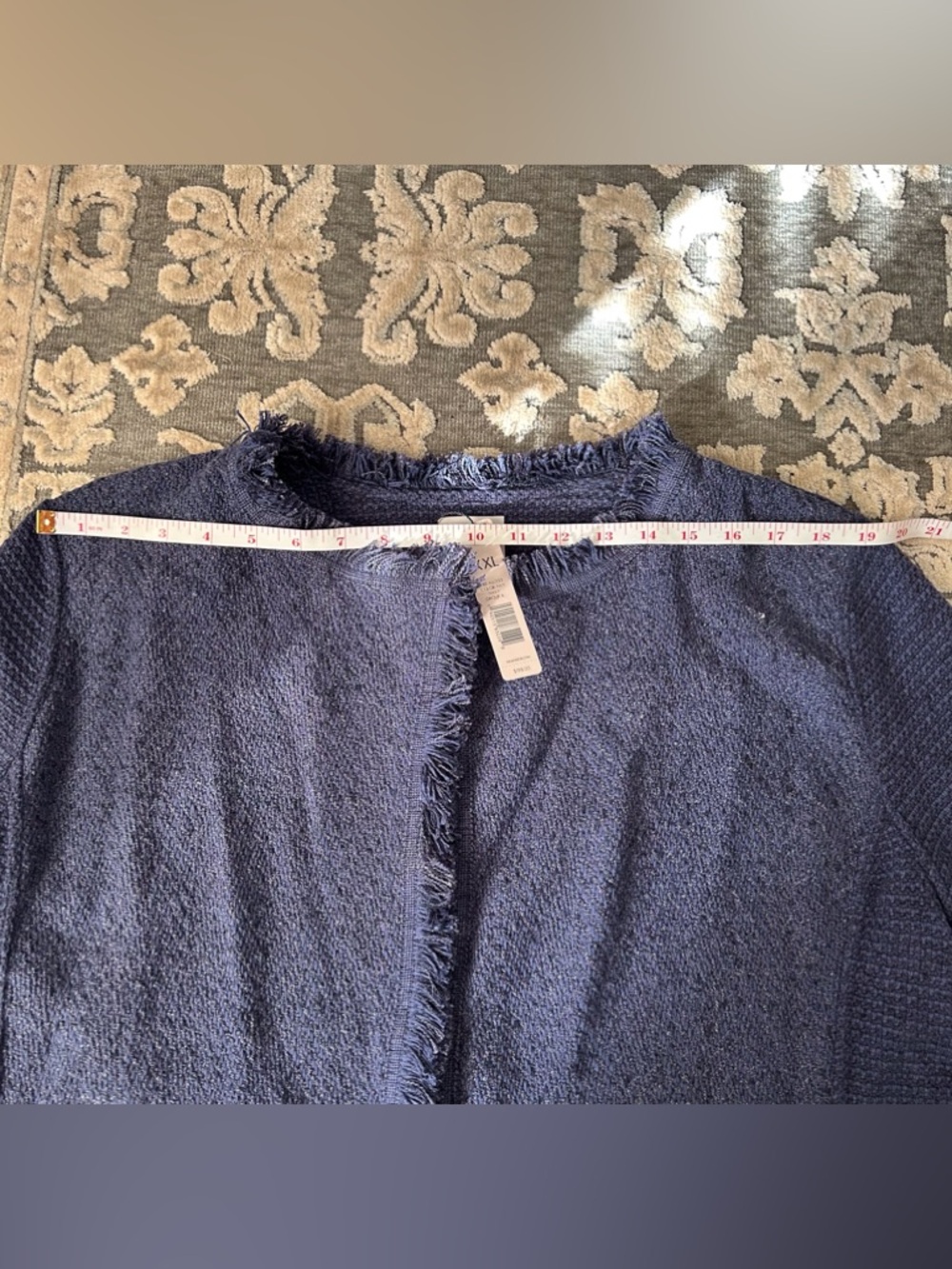 Nic+Zoe Fringe Navy Mix Cardigan Blazer - Picture 6 of 12